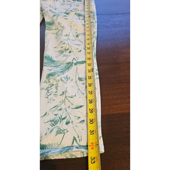 Lucky Brand Jeans Green White Tropical Low Rise Crop Lolita Size 6/28 - Picture 8 of 9